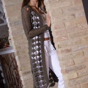 Duster Coat Long CROCHET PATTERN Women/Instant PDF Download/Crochet Long Cardigan Sweater Pullover Pattern