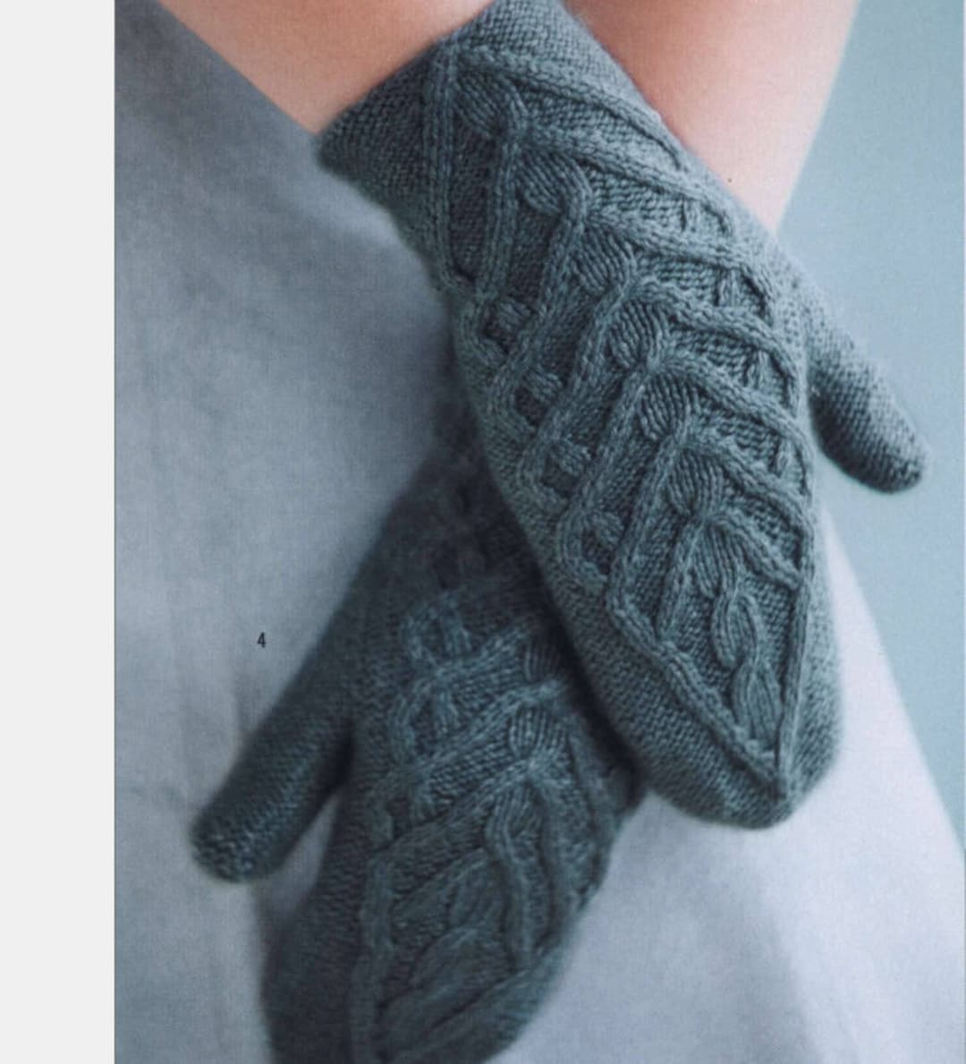 KNITTING PATTERN Mittens Gloves Cabled Lace Yarn Knit Gloves Mits