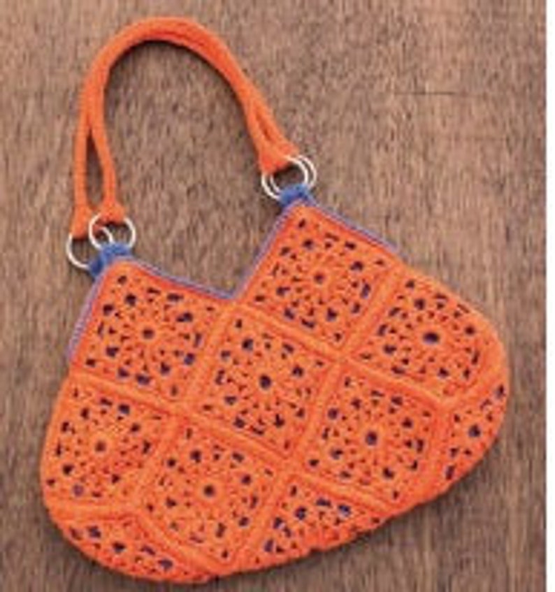 Crochet Handbag Purse PATTERN Boho Purse Bag pattern Instant PDF Download Vintage Crochet Bag Pattern Tote Summer Beach Bag image 2