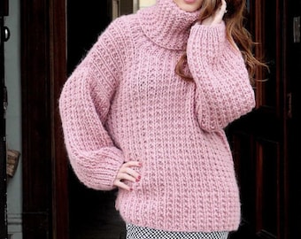 PDF KNITTING PATTERN ⨯ Chunky Knit Sweater Pattern, Bulky Sweater Knitting Pattern ⨯ Easy Jumper Knitting Pattern, Beginner Sweater Knit