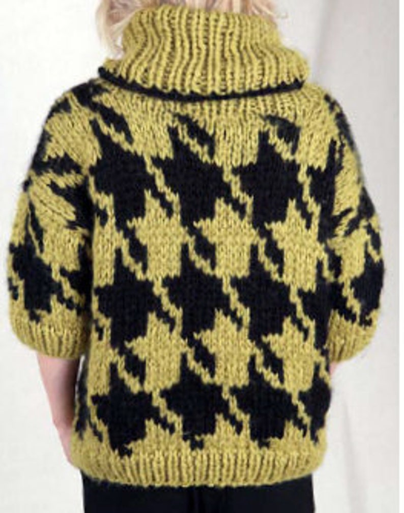 Houndstooth Sweater KNITTING PATTERN Women/chunky Knit Etsy