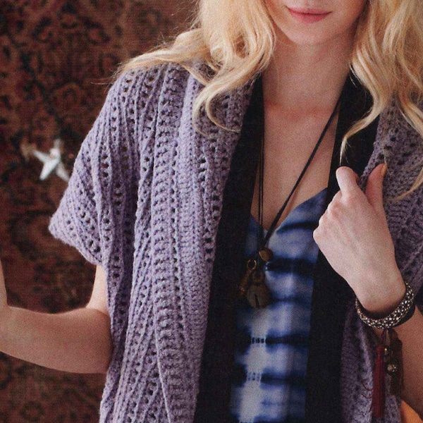 Jacket Top CROCHET PATTERN Boho Jacket Coat Women/Worsted Medium Yarn/Instant PDF Download/Crochet Cardigan Sweater Pullover Pattern