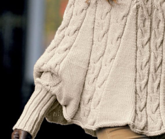 【BAON】[unisex] Ponko over cable knit Alexi Cable Knit Poncho