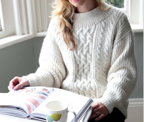 Sweater KNITTING PATTERN Women Cables/worsted Yarn Cable Pullover Vintage  Knit Pattern/instant PDF Download/cable Sweater Pattern -  Israel