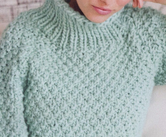 Chunky Knit Sweater Pattern KNITTING PATTERN ⨯ Turtle Neck Chunky Knit Sweater Pattern KNITTING PATTERN ⨯ Turtle Neck