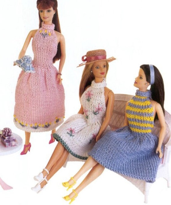 Barbie Vestidos de Verano X PATRÓN DE TEJIDO/Muñeca Barbie Infantil  Patrón de Punto Vintage/Descarga Instantánea PDF