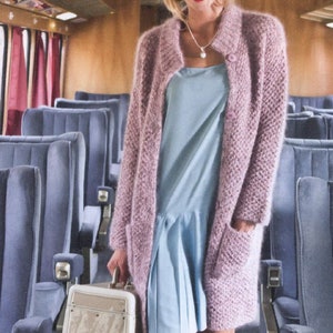 KNIT PATTERN Chunky Coat Jacket Women/Knit Pattern/Instant PDF Download/Womens Top Chunky Sweater Pattern