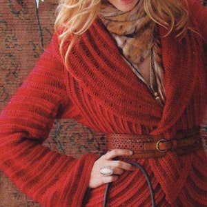 Easy Jacket CROCHET PATTERN Coat Women/Dk and Superfine Yarn/Instant Download/Crochet Cardigan Sweater Pullover Pattern
