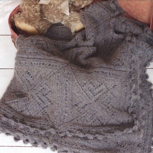 Baby Blanket Throw KNITTING PATTERN Worsted/Medium Yarn Bedspread Afghan - Instant PDF Download - Vintage Pattern - Housewarming Gift