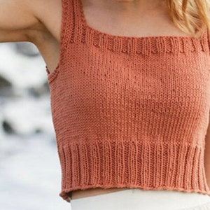 Principiante Chaleco sin mangas fácil Tank TopKNITTING PATTERN Mujeres/Aran Medium Yarn Descarga instantánea en PDF/Summer Tank Top Vest Pattern Principiante