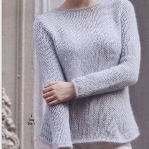 Super Easy Sweater KNITTING PATTERN Chunky Yarn/Top Vintage Knitting Pattern ⨯ Easy Beginner Jumper Pullover Pattern How To Tutorial