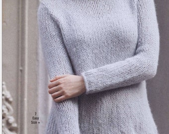 Super Easy Sweater Strickanleitung, grobstrick Garn Vintage Strickmuster ⨯ Easy Beginner Jumper Pullover Pattern How To Tutorial