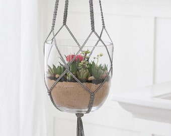 Supereenvoudige plantenhanger macramépatroon/boho macramé hangende plantenhanger/plantenhanger/vintage patroon/directe pdf-download