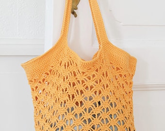 Crochet Market Bag PATTERN - Tote Beach Bag Pattern - Instant PDF Download - Vintage Crochet Bag Pattern Tote purse woman Summer Beach Bag