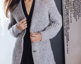 AMERI ★ RUG PATTERN KNIT JACKET Womens Cotton Merino Volume Jacket Knitting Pattern (6277-6)