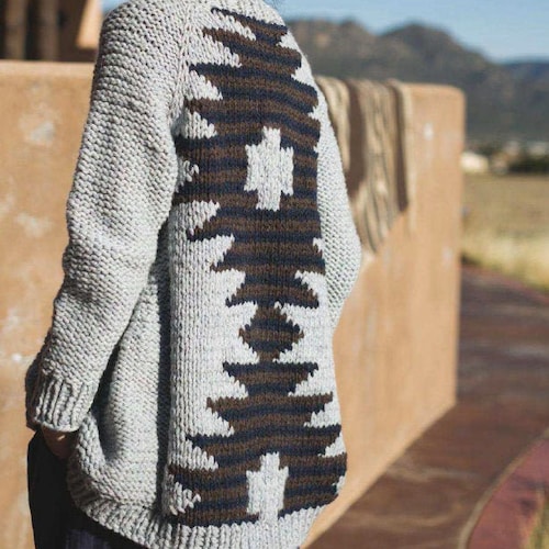 Aztec Southwestern Coat Jacket Women KNITTING Pattern/instant PDF