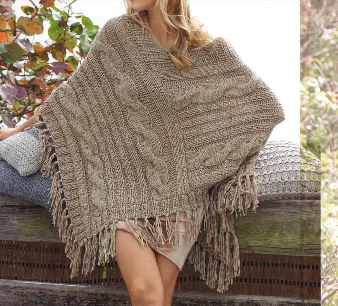 トップス Y's WOOL CABLE KNITTED WEARABLE PONCHO トップス Y's WOOL CABLE KNITTED WEARABLE PONCHO Cable Knit Poncho
