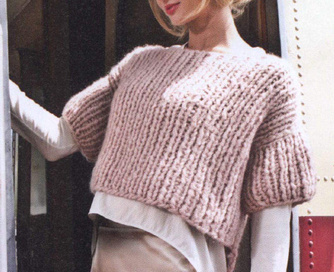Crop Top Sweater KNITTING PATTERN Beginner Easy Women/vintage Etsy