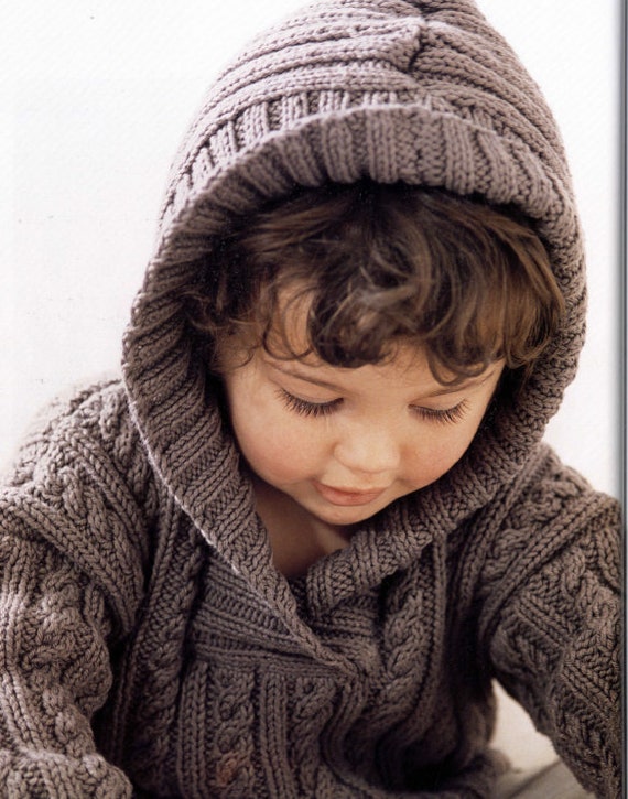 Haut a capuche torsade pour enfant MOTIF DE TRICOTAGE Pull en tricot pour tout petits Tailles 1 an 2 ans 3 ans 4 ans Telechargement instantane du PDF Motif en tricot vintage Etsy France