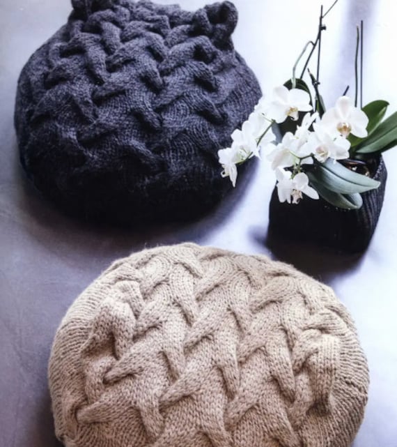 Cable knit pouffe online