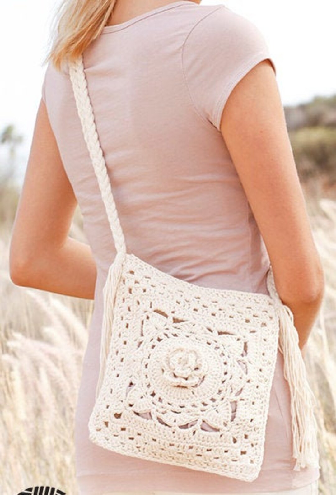 Crochet Flower Handbag Women Boho Style Summer Crossbody Bag - Temu