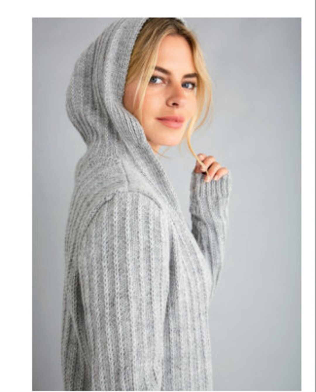 Coat Hoodie KNITTING PATTERN Women/dk Yarn Hooded Jacket Cardigan