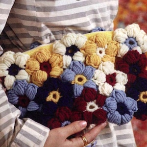 Crochet Flower Bag Purse PATTERN Worsted Yarn - Clutch Pattern - Instant PDF Download - Vintage Crochet Summer Bag Pattern Purse Women