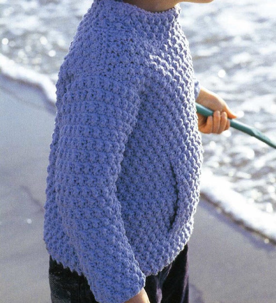 CROCHET PATTERN Sweater Kid Child Top/Instant PDF Download/Vintage  Pattern/Crochet Top Tutorial How to Boy Girl Unisex