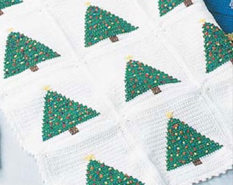 CROCHET PATTERN Christmas Blanket/Festive Holiday Afghan/Instant PDF Download/Vintage Seasonal Pattern/Christmas Gift/Holiday Decor