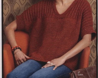 Loose Fit Top KNITTING PATTERN Sweater Women/Worsted Yarn/Vintage Knit Pattern/Instant PDF Download/Singlet Vest Pattern