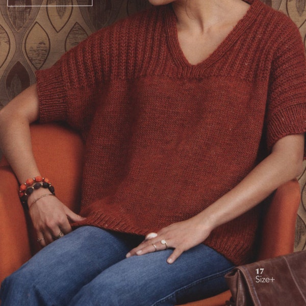 Loose Fit Top KNITTING PATTERN Sweater Women/Worsted Yarn/Vintage Knit Pattern/Instant PDF Download/Singlet Vest Pattern