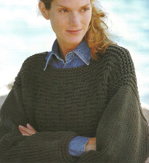 Cable Top KNITTING PATTERN Sweater Women/worsted Yarn Cable Pullover  Vintage Knit Pattern/instant PDF Download/cable Sweater Pattern -   Denmark