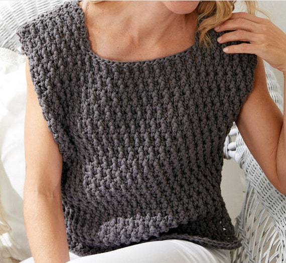 Super Easy Summer Tee CROCHET PATTERN Summer Vest Tank Top Women