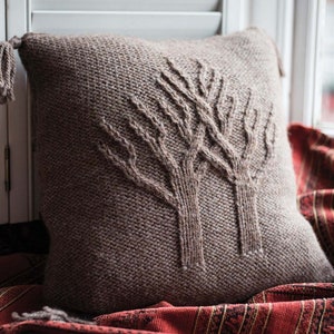 PDF KNITTING PATTERN Cushion Tree of Life Pillow Cover/Aran Yarn/Home Decor Pillow Cushion How To Tutorial/Instant Download image 2