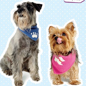 KNITTING PATTERN Dog Scarf Neckerchief/Sport Yarn Dog Pet Neck Warmer Kerchief Knit Pattern/Instant PDF Download/Dog Knit Pattern