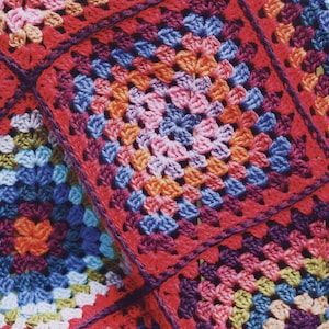 CROCHET PATTERN Blanket Afghan Throw Granny Square - Instant PDF Download/Vintage Throw Pattern/Crochet Blanket Afghan Throw Bedspread