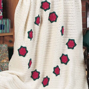CROCHET PATTERN Blanket Christmas Afghan/Seasonal Throw/Instant PDF Download/Vintage Festive Star Pattern/Christmas Gift/Holiday Decor