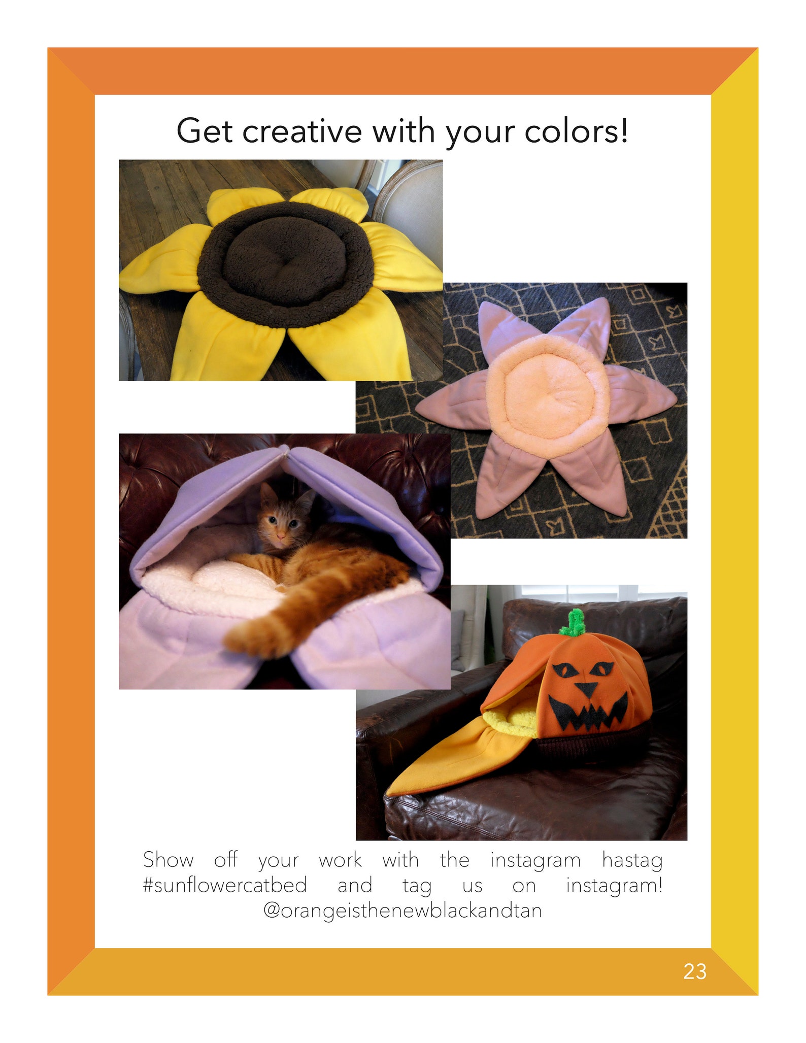 Sunflower Cat Bed Sewing Pattern Designed for Phineas the Etsy