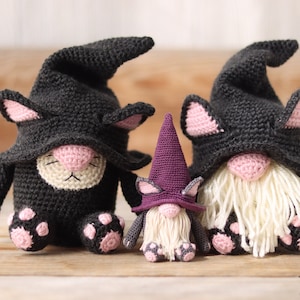 Crochet Gat Gnome PDF | Cat Gnome Pattern | Halloween Cat | Halloween Gnome | Black Cat | Black Cat Gnome | Holiday Crochet Gnome | Gnome