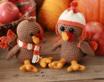 Small Animal Collection Turkey | Crochet Turkey Pattern | Amigurumi Turkey | Thanksgiving Decor | Crochet Thanksgiving Pattern | PDF Pattern