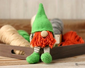 Crochet Gnome Pattern | Gnome Amigurumi | Crochet Gnome | Crochet Leprechaun Gnome | Spring Gnome | Saint Patrick's Day Gnome Pattern