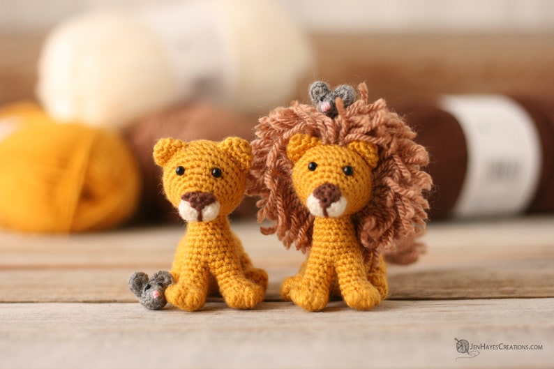 Crochet Kindly Lion and Mouse Pattern Crochet Lion Pattern Crochet Lion PDF Amigurumi Lion Pattern Small Crochet Mouse Pattern image 2