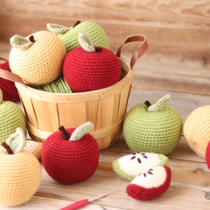 Crochet Apple PDF Pattern | Crochet Apple Slices PDF Pattern | Crochet Toy Apple PDF Pattern | Amigurumi Apple Pattern | Apple Play Food