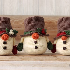 Crochet Snowman Gnome Pattern Snowman Gnome Pattern Christmas Snowman Gnome Pattern Snowman Gnome Amigurumi Snowman Gnome Snowman image 10