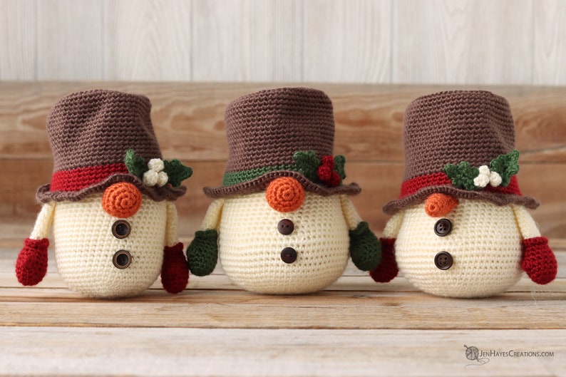 Crochet Snowman Gnome Pattern Snowman Gnome Pattern Christmas Snowman Gnome Pattern Snowman Gnome Amigurumi Snowman Gnome Snowman image 10