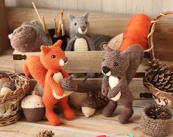 Crochet Squirrel PDF Pattern | Amigurumi Squirrel PDF Pattern | Woodland Creature Crochet Pattern | Amigurumi Squirrel PDF