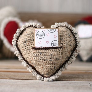 Crochet Heart Pillow Crochet Valentine's Day Pattern Crochet Heart Pattern Valentines Day Pillow Pattern Pillow with Pocket Heart image 7