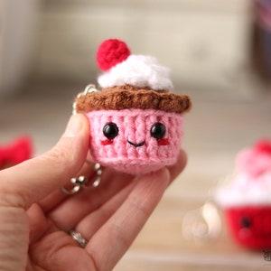 Crochet Cupcake Keychain Pattern Crochet Cupcake Pattern Mini Amigurumi Cupcake Keychain Crochet Amigurumi Cupcake Cupcake Pattern image 3