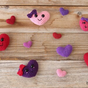 Crochet Puffy Heart Keychain Pattern Puffy Crochet Heart Pattern Valentine's Day Heart Crochet Pattern Amigurumi Heart Pattern Heart image 5