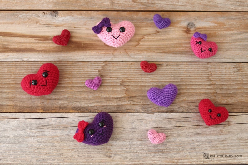 Crochet Puffy Heart Keychain Pattern Puffy Crochet Heart Pattern Valentine's Day Heart Crochet Pattern Amigurumi Heart Pattern Heart image 5